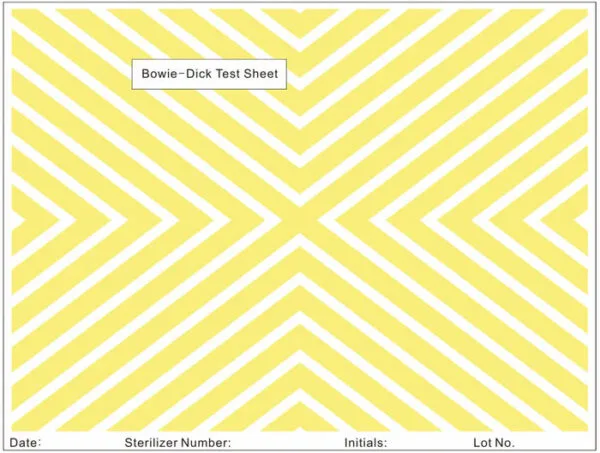 Bowie Dick test sheet 100s