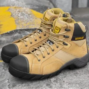 Brown Caterpillar Cat Argon Hi Side Zip Mens Steel Toe Work/Safety Boots