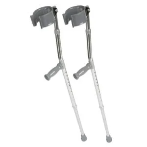Crutch - Elbow rubber tip grey aluminium FS933 medium