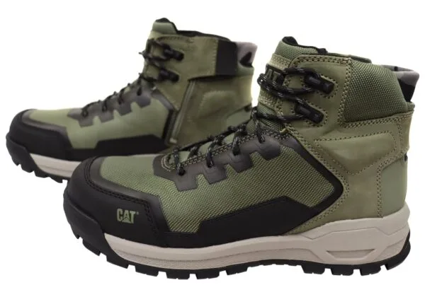 Green Caterpillar Propulsion Composite Toe Mens Lace Up Work Boots - Image 3