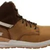 Brown Caterpillar Mens Leather Impact Zip Carbon Composite Toe Work Boots - Image 9