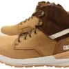 Brown Caterpillar Mens Leather Impact Zip Carbon Composite Toe Work Boots - Image 3