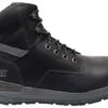 Black Caterpillar Mens Leather Impact Zip Carbon Composite Toe Work Boots