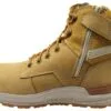 Light Brown Caterpillar Mens Leather Impact Zip Carbon Composite Toe Work Boots - Image 4