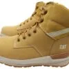 Light Brown Caterpillar Mens Leather Impact Zip Carbon Composite Toe Work Boots - Image 5