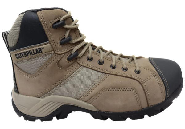 Beige Caterpillar Cat Argon Hi Side Zip Mens Steel Toe Work/Safety Boots