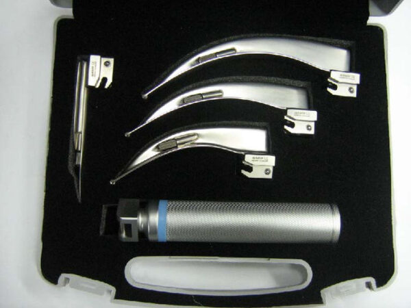 LARYNGOSCOPE FULL SET - FIBER OPTIC- 4 BLADE SET