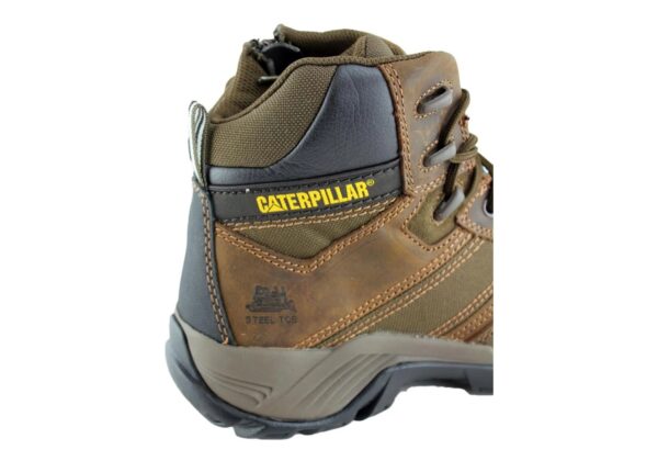 Caterpillar Cat Argon Hi Side Zip Brown Mens Steel Toe Work/Safety Boots - Image 3