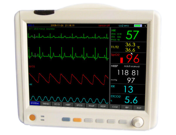 P Monitor JR2000D & Nibp/ PR/Spo2/Temp/ECG/ETC02 12 inch screen