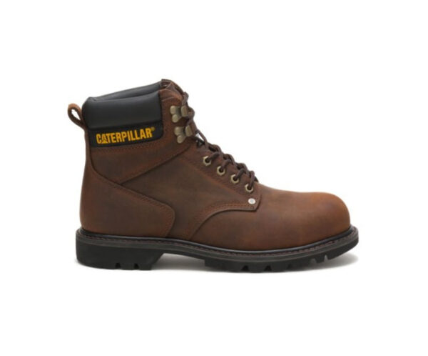 Caterpillar Work Boots South Africa Second Shift Steel Toe Dark Brown