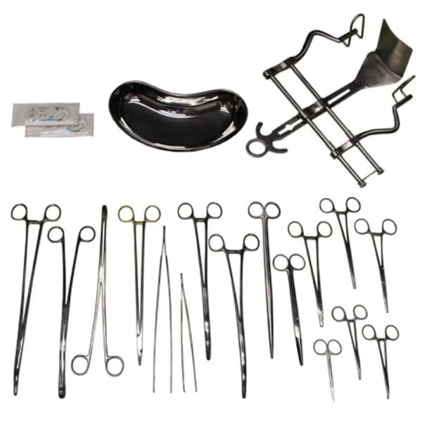 Surgical Set for Abdominal Procedures (40 Pieces) with tray