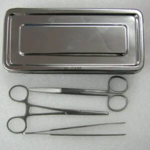 Surgical Set for Dressing (3 Pieces) with tray