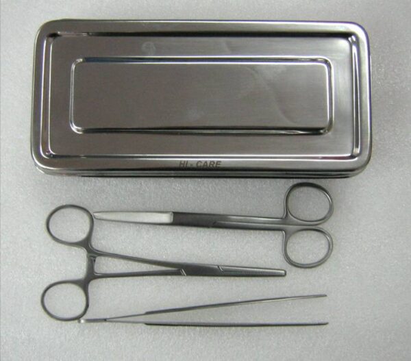 Surgical Set for Dressing (3 Pieces) with tray